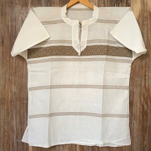 Hand Made Beach Mexican man shirt is made  With 100 % Hand loom fabric Lightweig